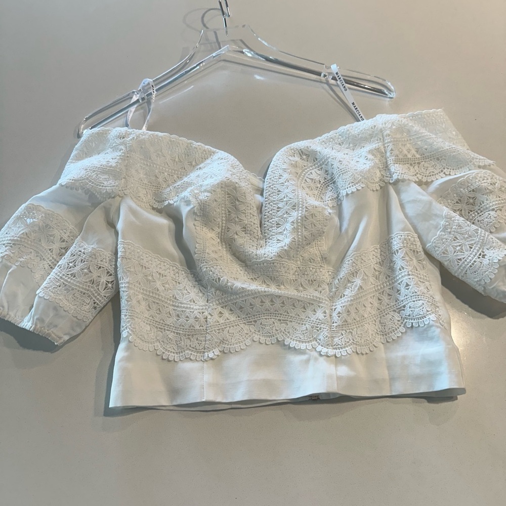 Elegant White Lace Off-Shoulder Top